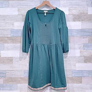 Matilda Jane Nadine Fancy Charlie Dress Green Jersey Knit Casual Womens Medium
